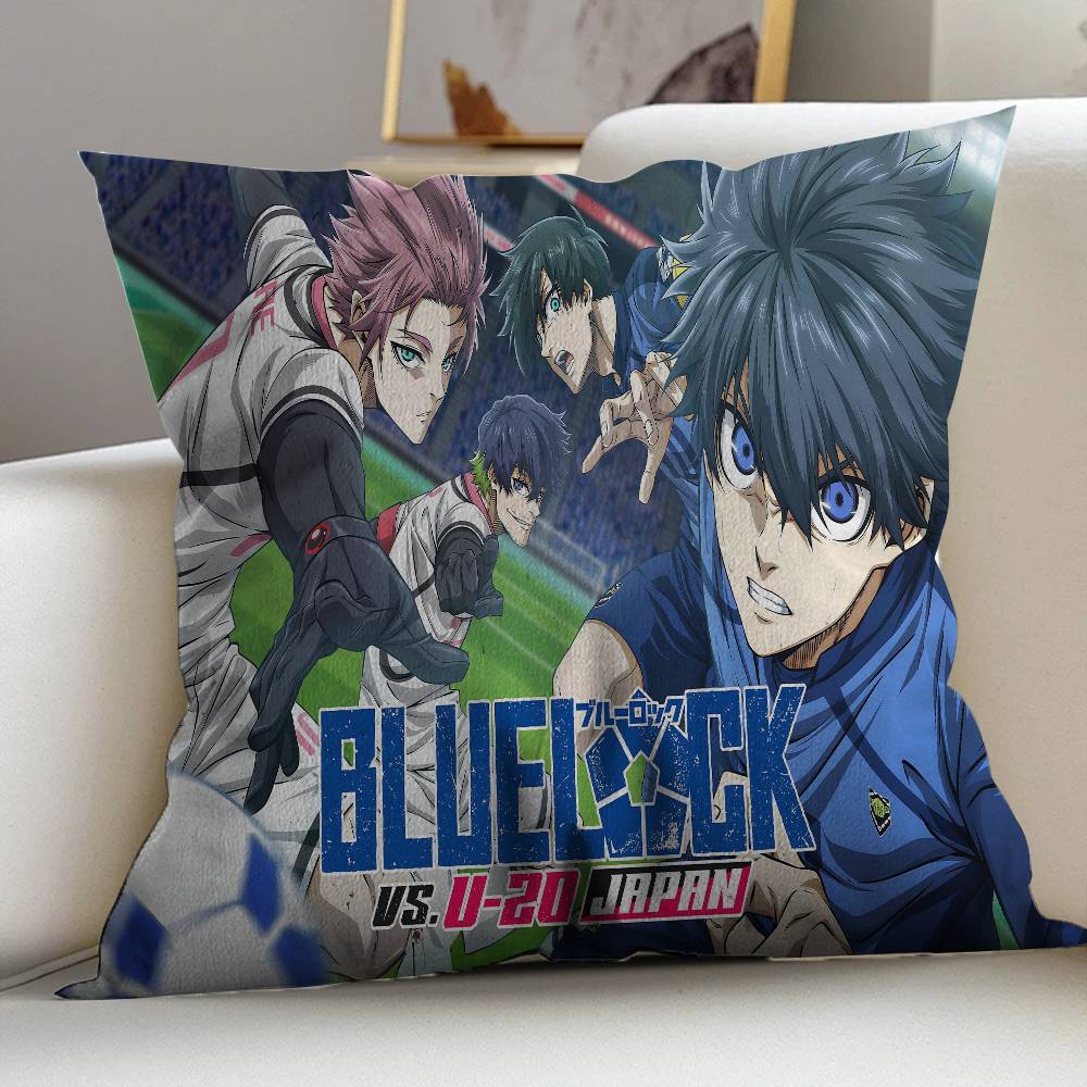 Football Anime B-Blue L-Lock Pillow Anime Pillow Sofa Bed Head Pillow Cover Cushion Cover 45x45 cm Fashion