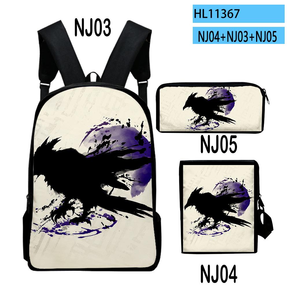 Classic Popular Wild Hearts Game 3D Print 3pcs/Set pupil School Bags Laptop Daypack Backpack Inclined shoulder bag Pencil Case