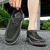 Men Outdoor Hiking Sandals Handmade Summer Black Roman Sandals Wide Beach Water Shoes Plus Size
