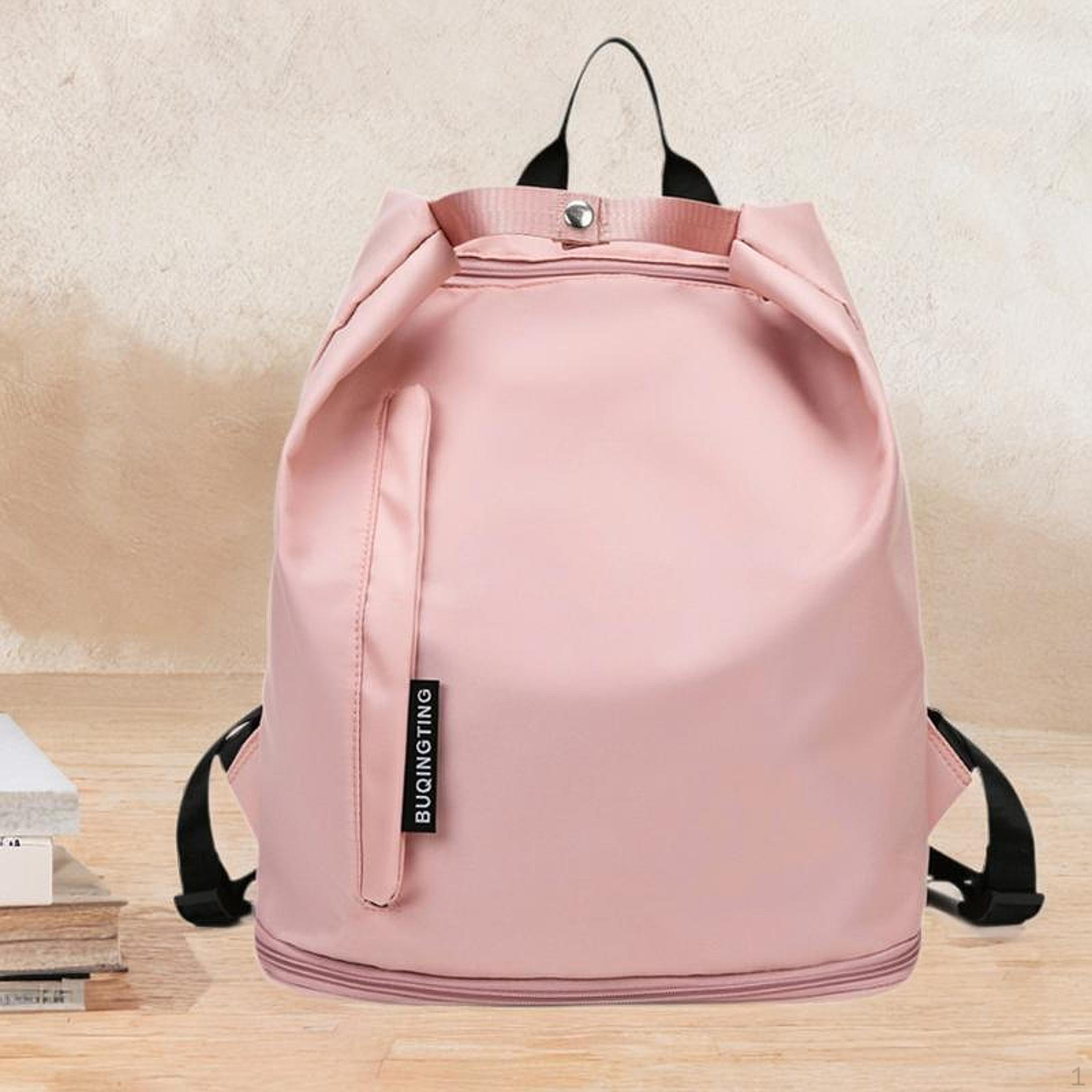 

Пляжный рюкзак спортивный женский мужской модный для улицы тренировки с отделением для обуви Pink