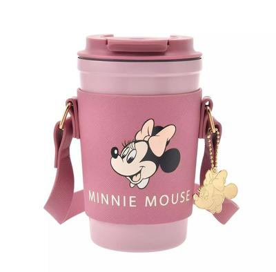 Disney Minnie Maus Becher Edelstahl mit Halter und Anhänger, Farben NEU