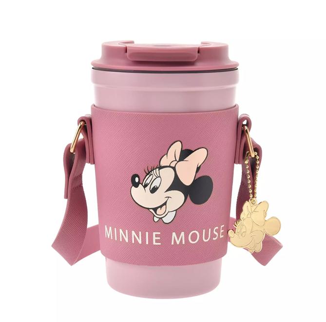 Disney Minnie Mouse Tumbler Stainless Steel with Holder and Charm, Colors NEW