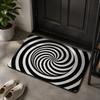 3D Black Hole Grid Illusion Doormat Non Slip Water Absorbent Floor Mat for Front Entrance Indoor Game Room Home Decor