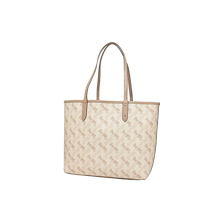 Coach City Reversible Tote Bag Women Tote Beige Brown 91107-SVQB9