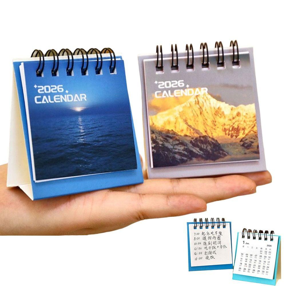 Creative 2026 Desk Calendar To Do List Landscape Schedule Planner Mini Calendar Home Decoration