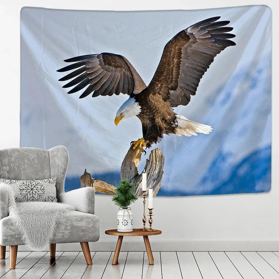 Eagle In Sunset Sky Full Wall Tapestry Psychedelic Tapestry Carpet Bird Home Decoration Wall Hanging