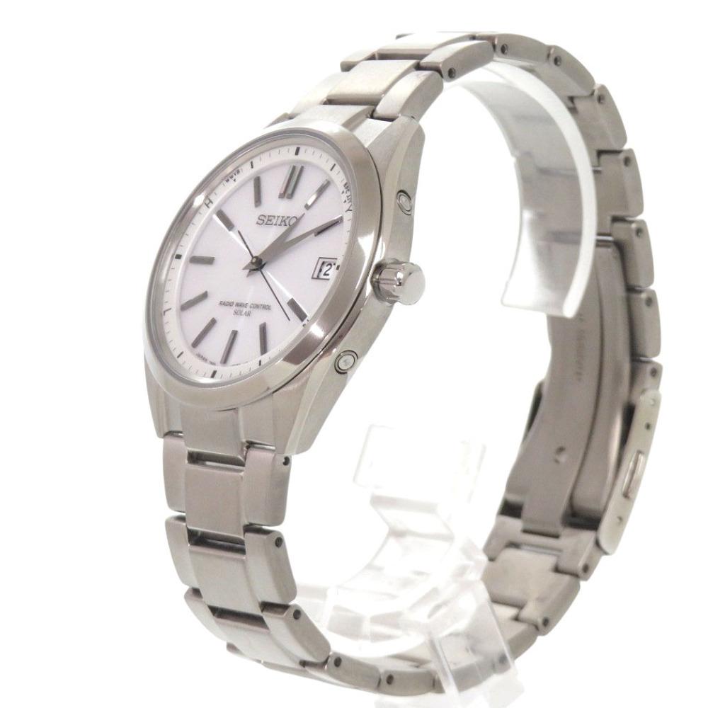 Like New Seiko Brightz SAGZ079 Titanium White Solar Watch White Dial 0774 SEIKO 7B24-0BH0 Radio-Controlled