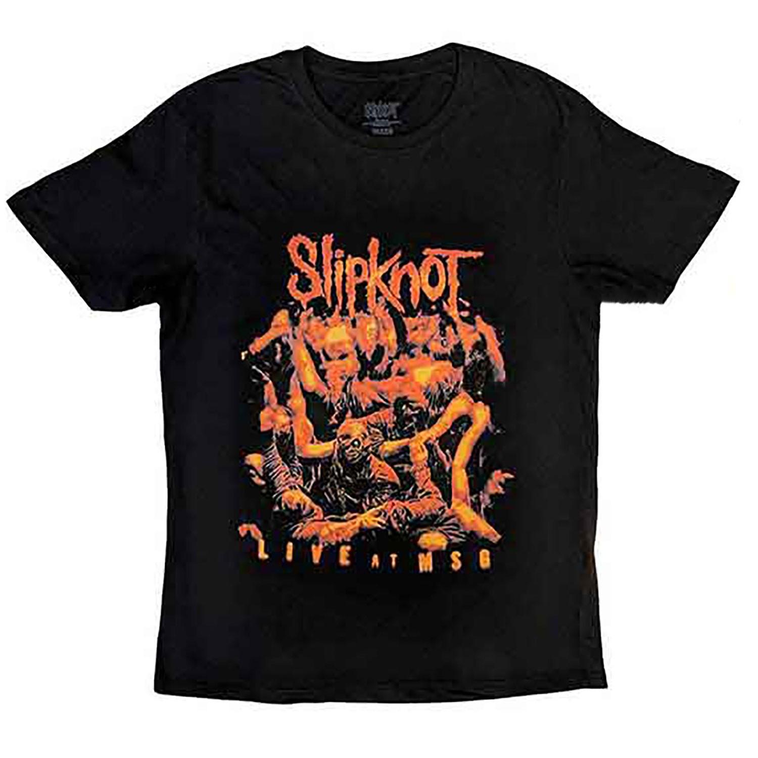 Men s Slipknot Live At Msg Orange T-shirt X-Large Black L