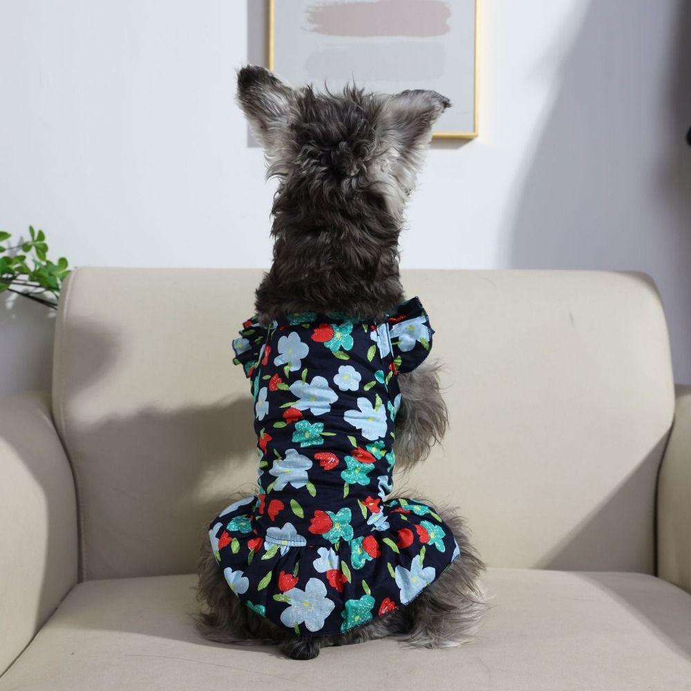 High-end Pet Princess Dress Soft Pet Suspender Dress Fashion Dog Floral Dress  Summer