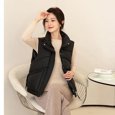 Stehkragen Baumwollgepolsterte Jacke Weste Kurz Herbst und Winter Neu Locker Western-Stil Baumwollgepolsterte Jacke Weste Weste Weste.