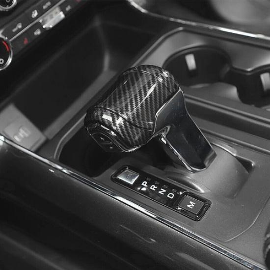For - Ford F150 F-150 ABS Carbon Fiber Style Gear Shift Knob Cover Trim