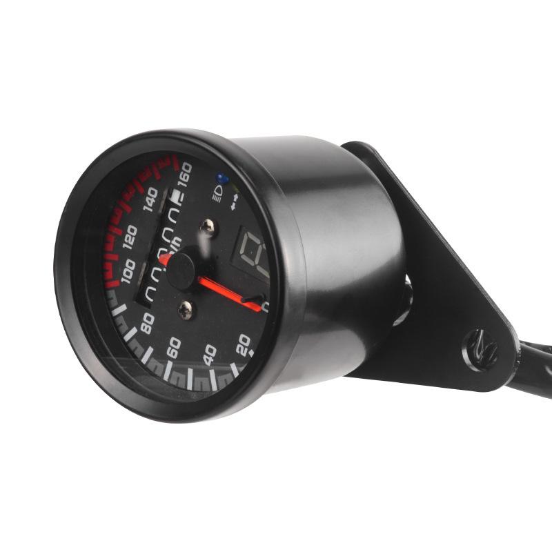 Universal Motorcycle LED Speedometer with Gear Indicator, Retro Modified Meter for Harley, Steed, Diwang