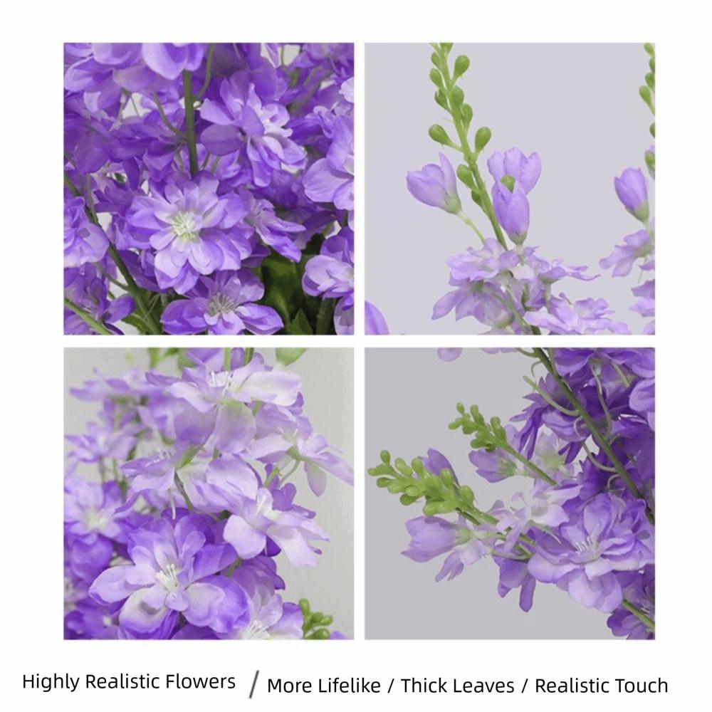Long Stem Artificial Delphinium Flowers Fake Flower Branch Indoor Floral Vase Decoration