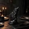 Unique Shelf Decorations Howl Wolf Sculpture, Gothic Wildlife Home Decor, Howling Statue Figurine Modern Artistic Ornaments with Rock Base,
