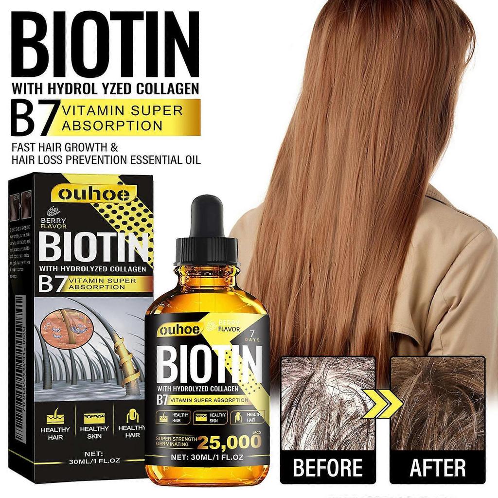 3x Vitamin B7 Hair Essential Oil Treatment Preventing Loss Restorer Essential Oil Biotin Hair Growth Oil 30ml