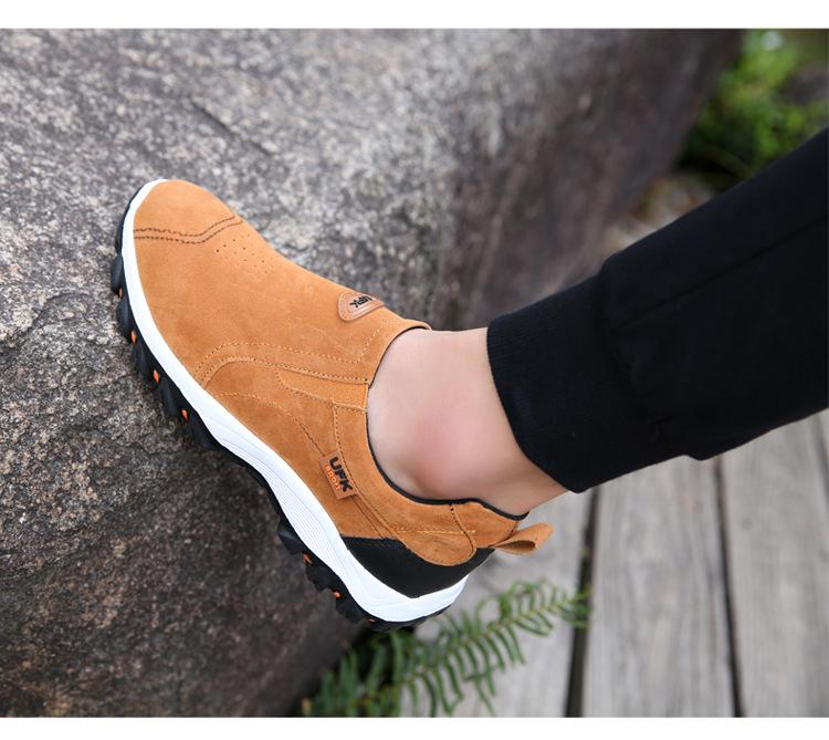 2024 Pánské Velké Velikosti Semišové Kožené Nazouvací Trekové Boty pro Outdoorové Aktivity