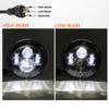 Motorcycle 7 Inch Headlight Round LED Headlamp Projection Moto Black Head Light for Jeep Wrangler 1997-2015 Universal Lamp