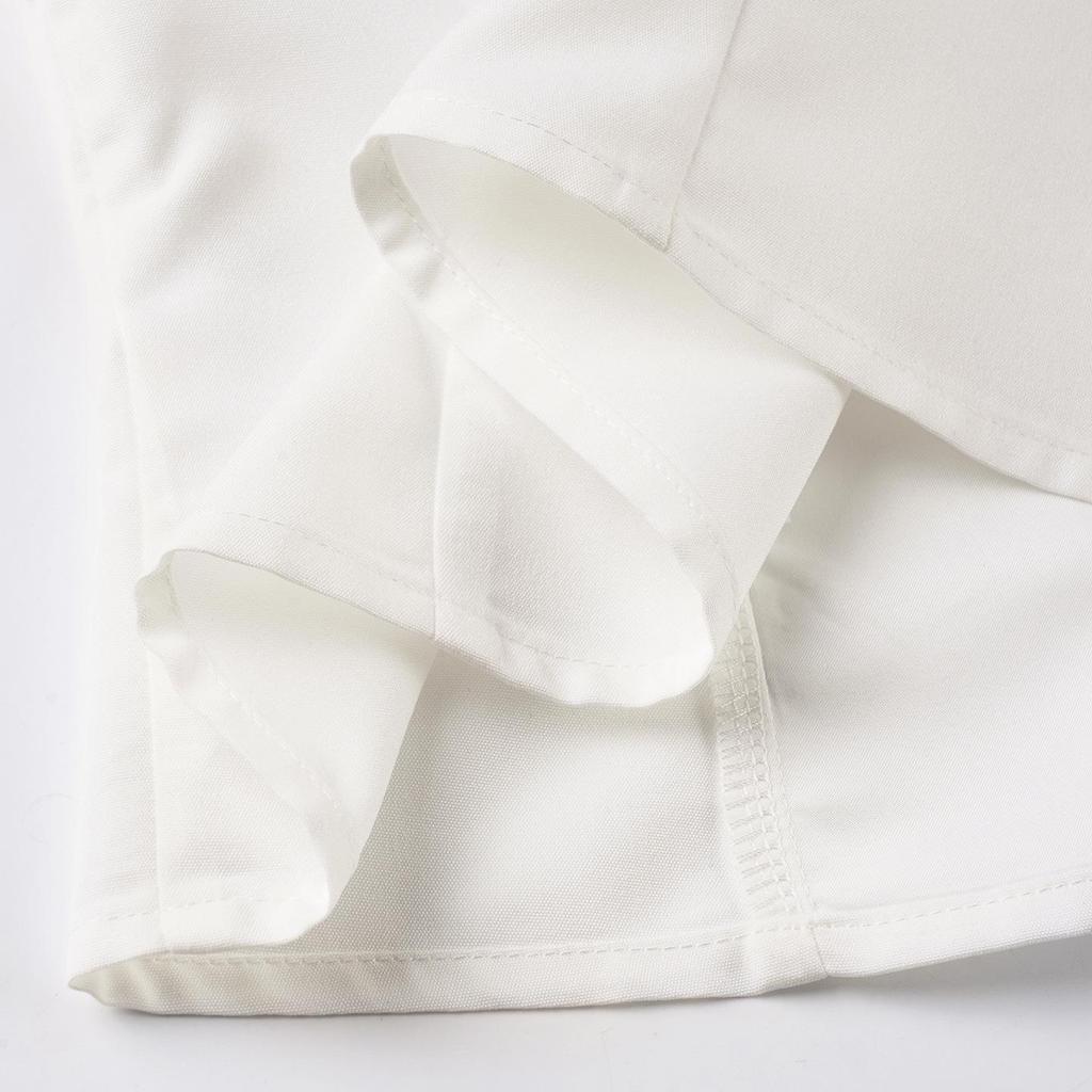 American Style Lapel Waist-Cinched Pleated Short-Sleeve Cardigan Shirt