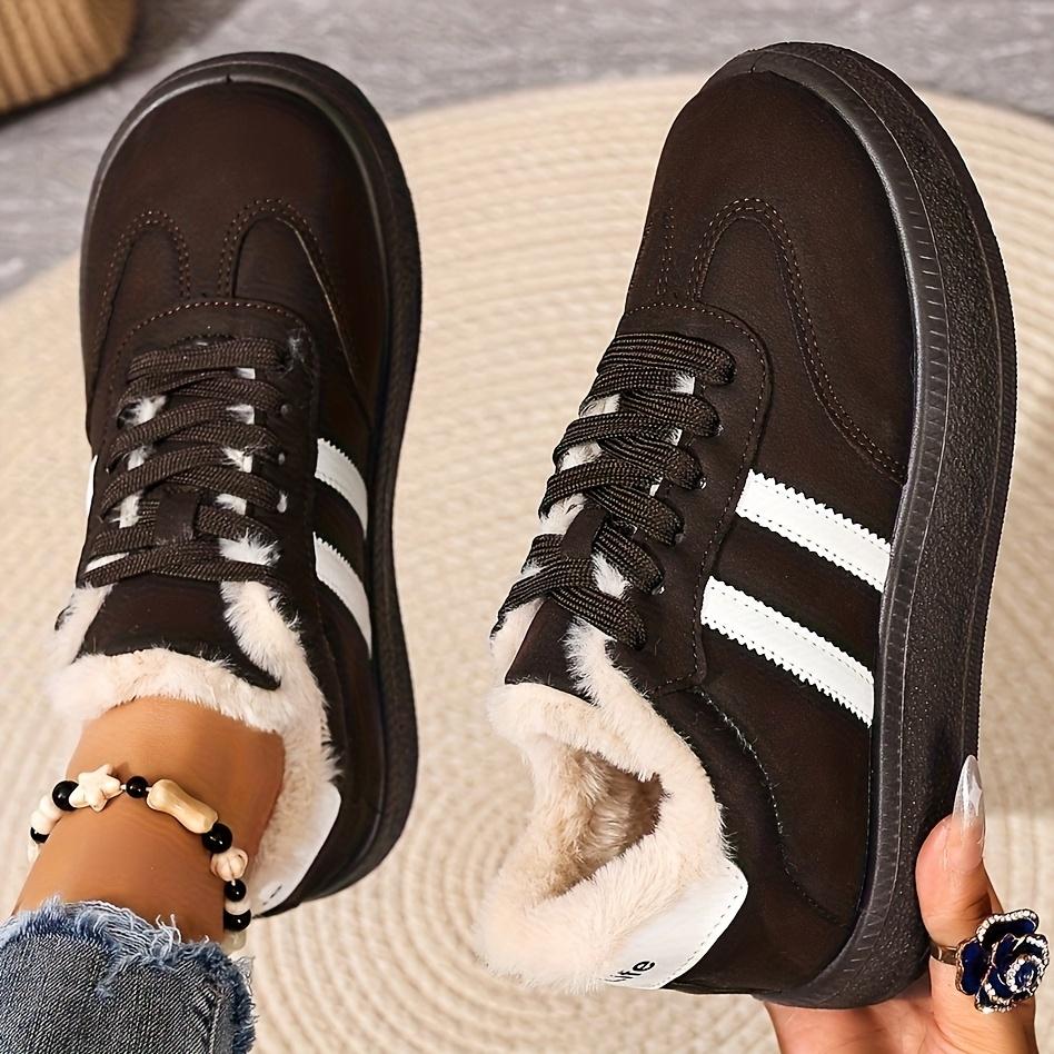 Fashion and Versatile Flat Shoes for Women,  Winter New Retro and Plush Versatile Soft Sole Sports and Non Slip Casual Shoes