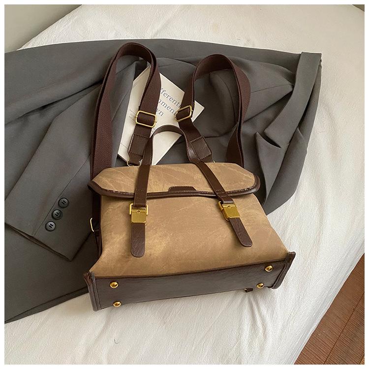 

Large capacity bag women s 2025 autumn new retro matte handbag commuter bag single shoulder crossbody double shoulder women s bag