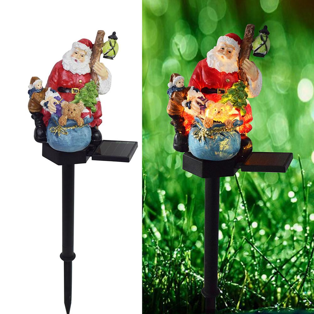 Landscape Lights Christmas Old Man Snowman Garden Courtyard Decoration Solar Lights Outdoor Resin Floor Insertion Landscape Ligh