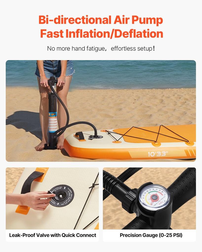 Inflatable Stand Up Paddle Board, 3.05m X 84cm X 15cm Wide Ultra-Light SUP Paddleboard, All Accessories Included, Pump, Paddle, Fin, Backpack, Ankle