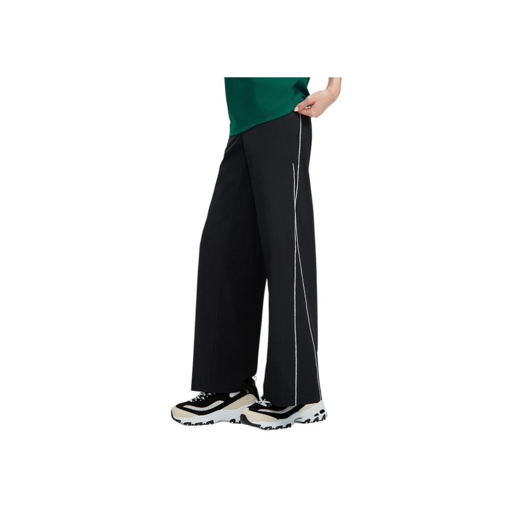 Skechers Godri Comfortable Breathable Versatile Quick-Dry Loose Wide-Leg Casual Pants Women bottoms Carbon-Black L225W080-0018