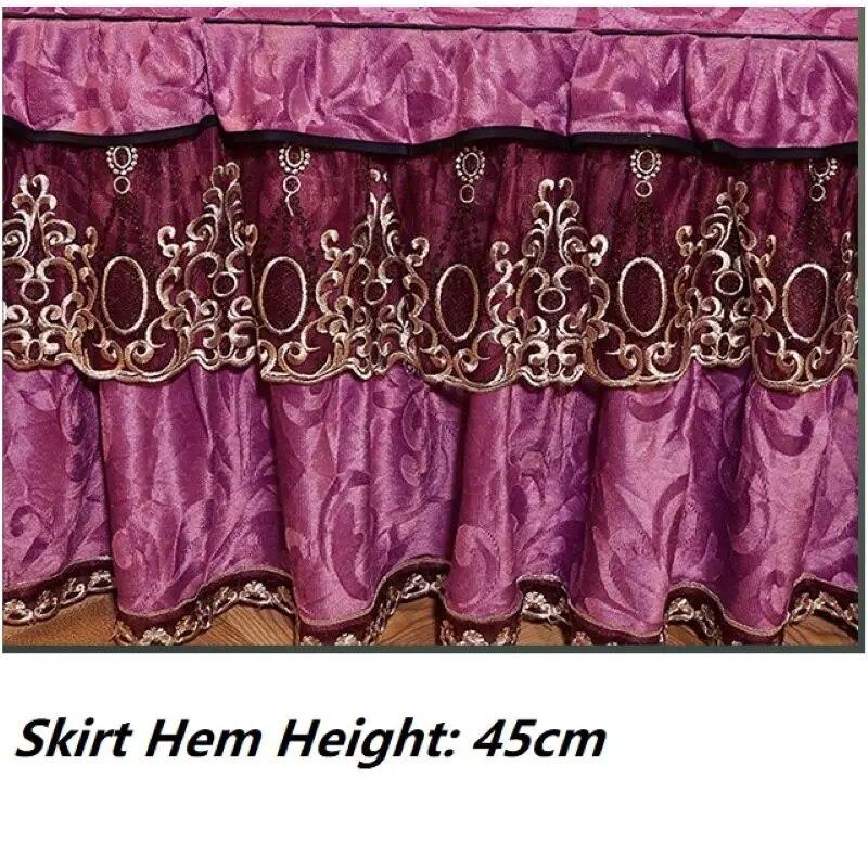 Evropský luxusní tlustý sametový plyšový prošívaný přehoz na postel Queen Size Embossovaná sukně na postel Měkký povlak na postel Neobsahuje povlak na polštář