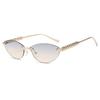 Occhiali da Sole Cat Eye alla Moda Trendy Retrò Donna Lusso Designer Stile Vintage Chic Senza Montatura Metallo Piccoli Triangolari Occhiali