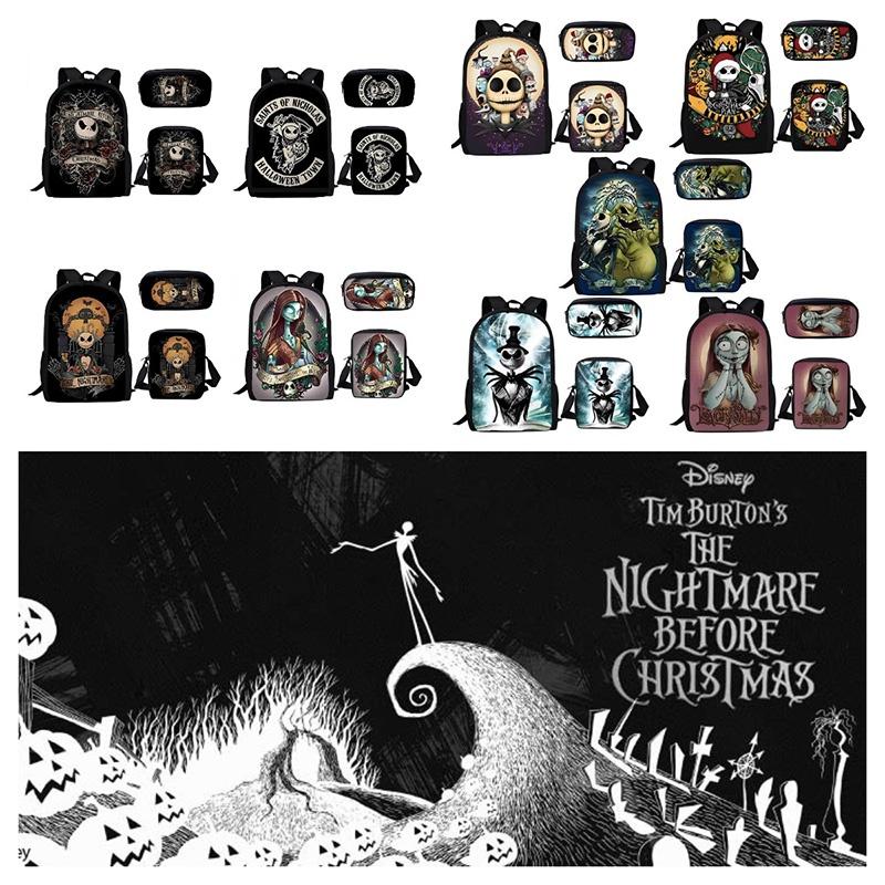 New Cross-border Backpack Set For Christmas The Nightmare Before Christmas Theme
