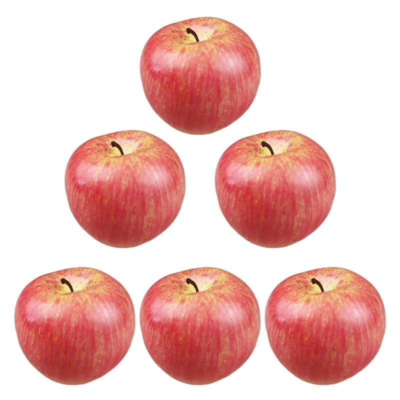 6Pcs/lot Versatile Foam Simulation Fruit 8cm Multi-purpose Ornaments Realistic Fruit Models Decor for Various Uses
