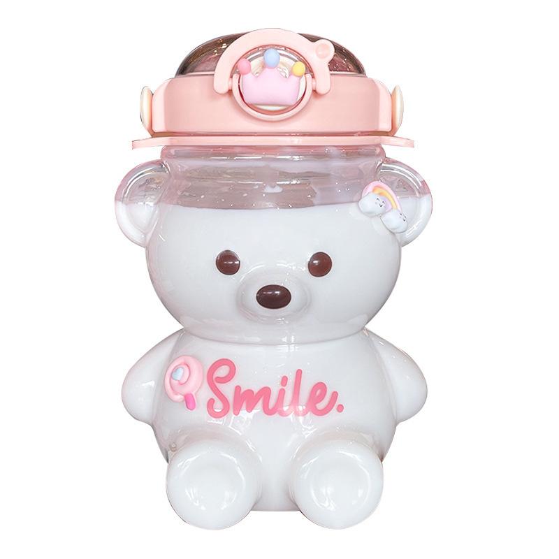 Nuova Tazza Orsetto Varie Modalità di Boccale da 1000ml con Cannuccia Kawaii Borraccia Per Ragazza Bambino Casa Outdoor Bollitore da Bevuta