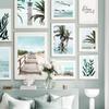 Nordic Landscape Palm Tree Beach Watchtower Wall Nature Art Posters Prints Pictures For Living Room Canvas Painting Home Decor