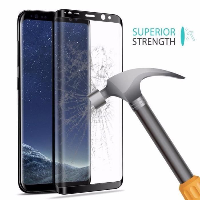 Film de protection - Samsung - Galaxy S9 - Verre trempé - Noir - Résistant aux rayures