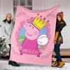1pc Peppa Pig1 Theme Blanket - Digital Print, Polyester, Cozy for All Seasons, Perfect for Outdoor, Camping, and Travel