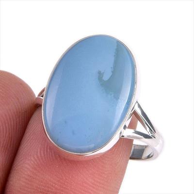 Natürlicher Owyhee Opal Edelstein 925 Massiver Sterling Silber Schmuckring S.9.5 A1A18