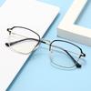 Half-Frame Metal Glasses, Vintage Blue Light Blocking Flat Lenses, Men And Women Can Use Myopia Frames