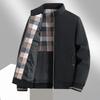 Men's Autumn Business Stand-up Collar Jacket - Solid Color, Plus Size, Casual & Versatile for Middle-aged and Young Men