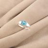 Bague Élégante en Argent Pierre de Topaze Bleue Suisse Argent Sterling 925 Bijoux pour le Quotidien CZR-28-4