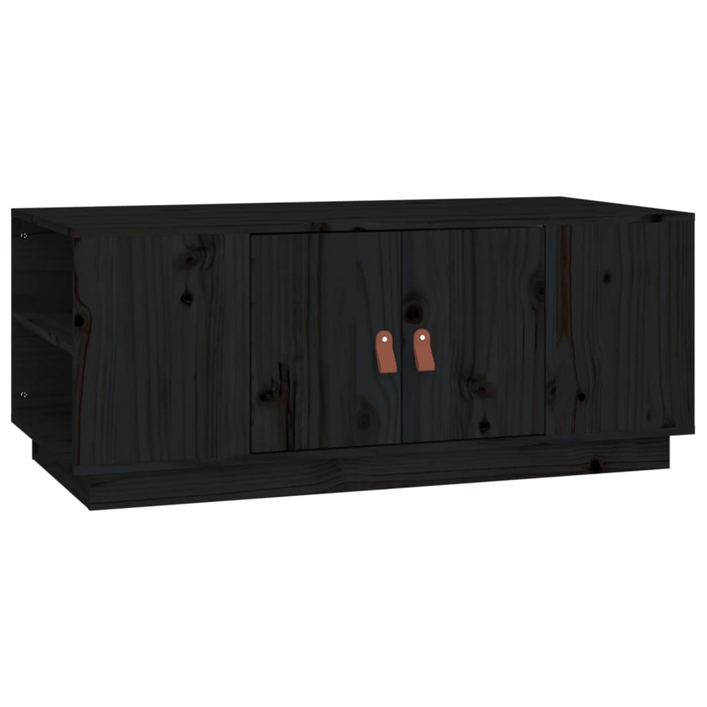 Vidaxl Stolik Kawowy, Czarny, 100X50X41 Cm, Lite Drewno Sosnowe
