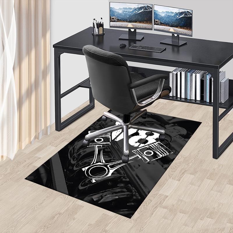 1 Stück V8 Motor Teppich Anti-Rutsch Polyester Fußmatte für Büro, Schlafzimmer