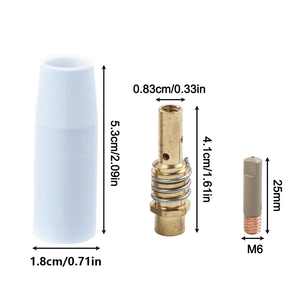 14PCS For 15AK For Mig Coated Welding Nozzle European Airless Protective Nozzle Thick Pottery Material Reduces Replacement