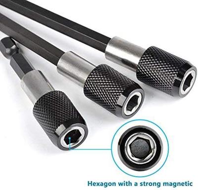 3Pcs Magnetic Extension Chuck Adapter 1/4 Inch Hex Shank Quick Release Bar Socket Screwdriver Bit Holder Set for Screws Nuts