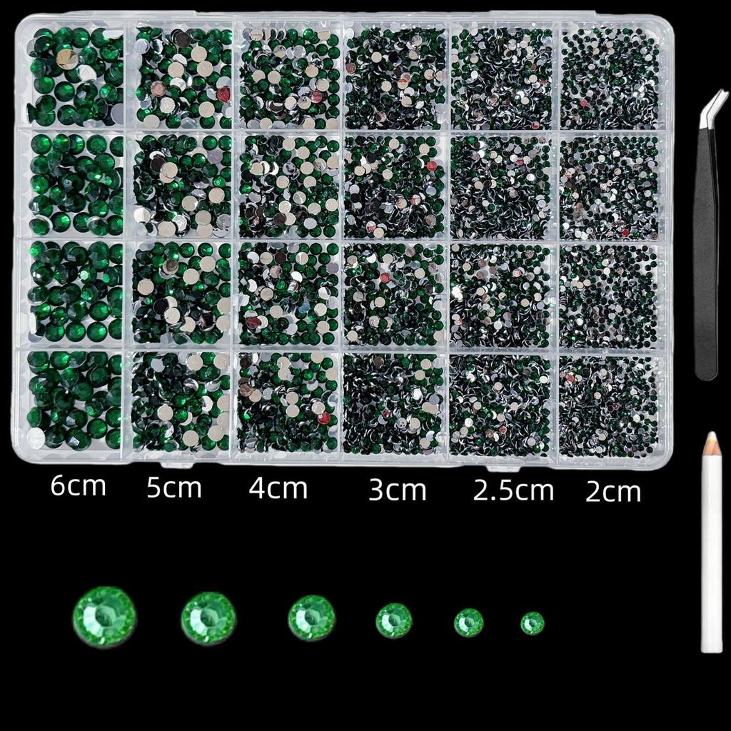 24-Grid Nail Art AB Resin Rhinestones: Super Flash Flat Bottom DIY Ornaments