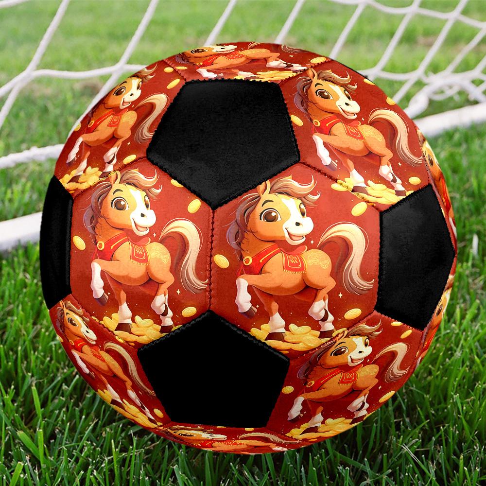 1pc Chinese New Year Horse Size 5 Suitable for Training & Matches, Machine-Stitched, Wear-Resistant Anti-Slip Covering, Gift for Christmas, Birthday. Size 5
