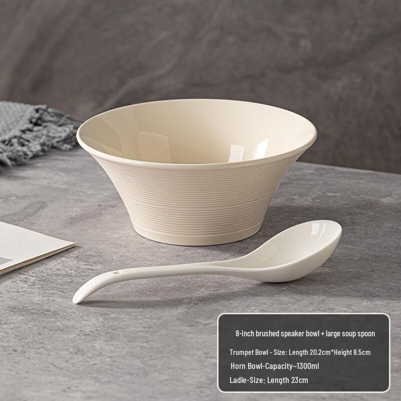 Underglaze Ceramic Dining Bowl & Soup Spoon Set