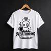 Overthinking Ghost T Shirt, Funny Coffee T Shirt, Neutral Pattern T Shirt, Handmade In The UK, Halloween Gothic-style Ghost Gift