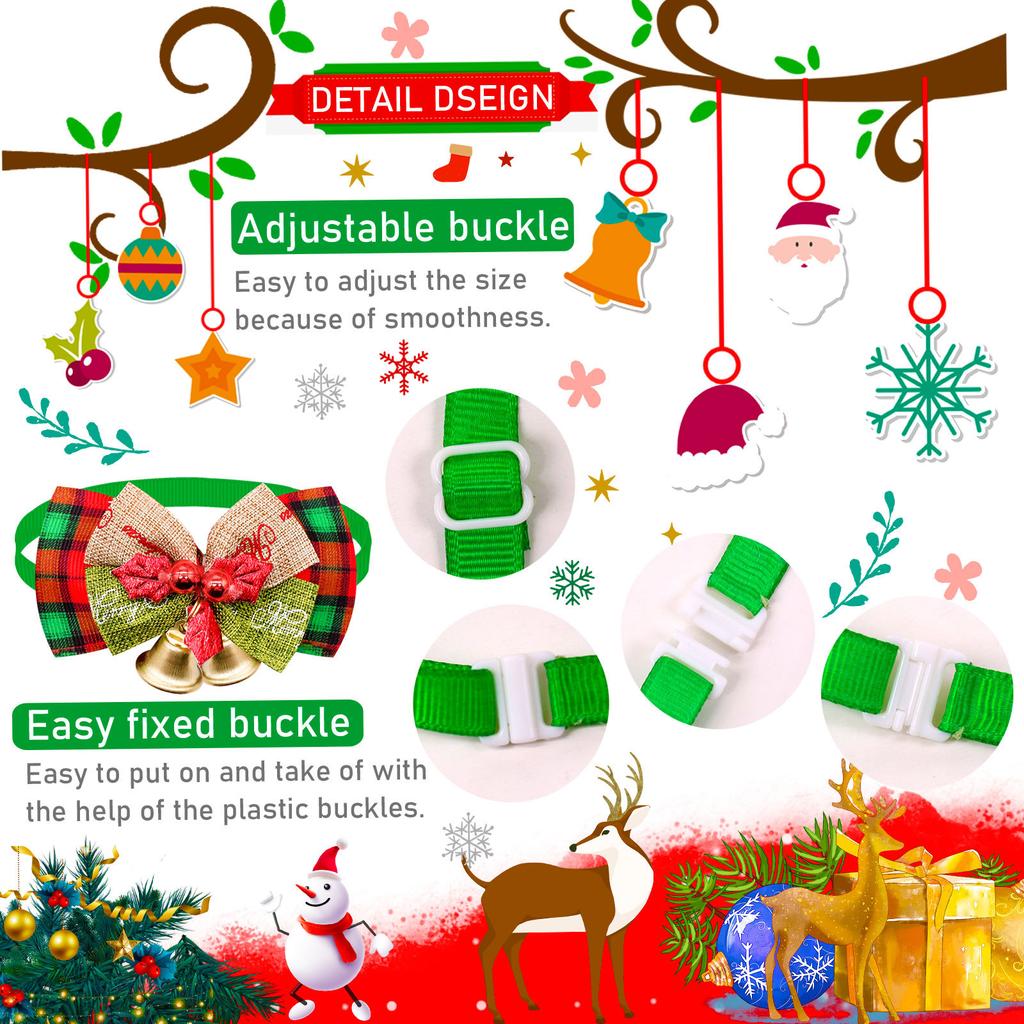 Weihnachts-Hundehalsband mit Glocke Krawatte Haustier Katze Krawattenhalsband Modisches Verstellbares Halsband Katze Hund Kleidung Haustierbedarf Neujahrsgeschenk