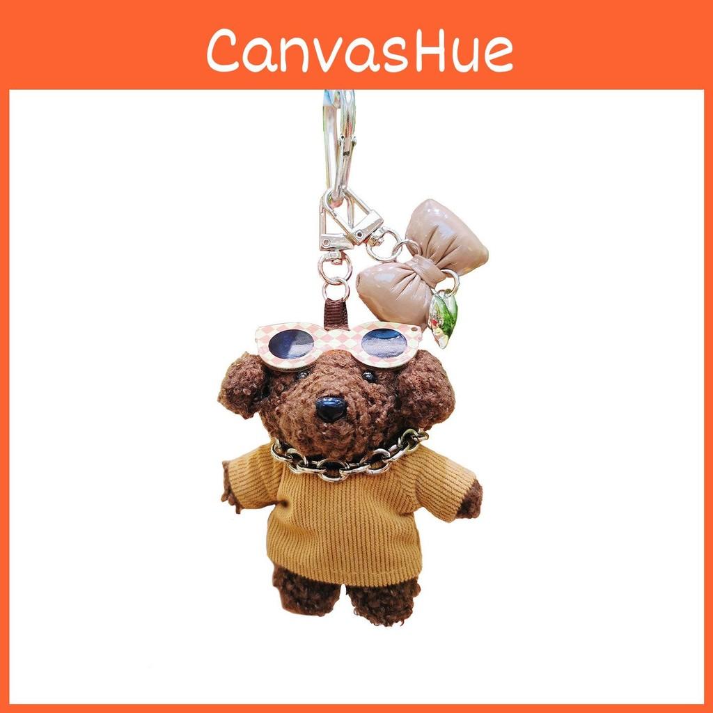 Keyring Plush Dog Wearing Clothes And Sunglasses Design For Backpack Use Gift