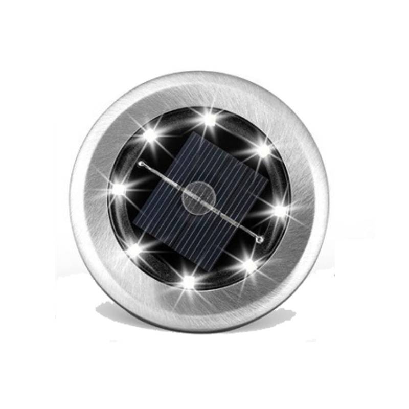 

Solar Powered Garden Inground Lights With 8 Led Warm Light For Pathway Decoration White